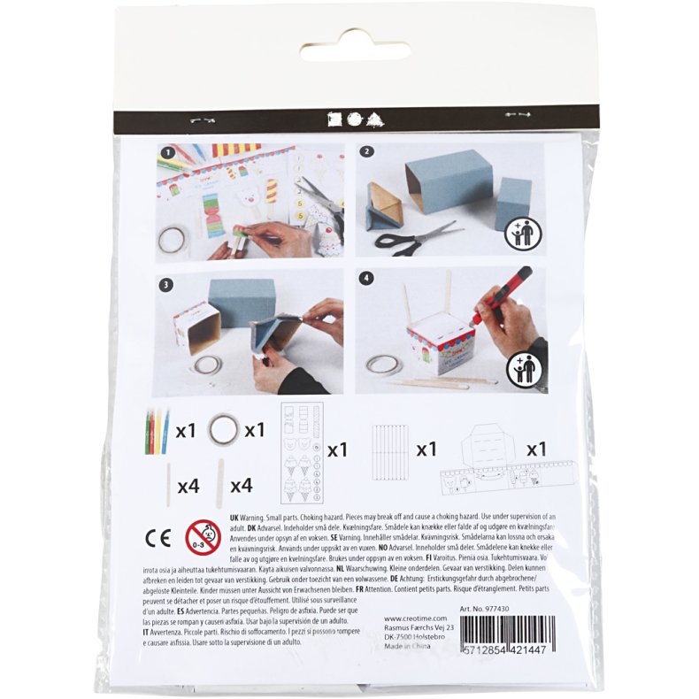 Mini DIY Kit, M&aelig;lkekarton ishus, 1 pk.