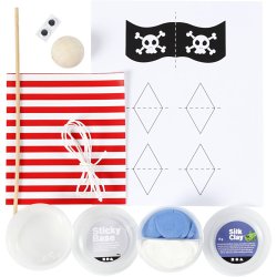 Mini DIY Kit, &AElig;ggebakke piratskib, 1 pk.