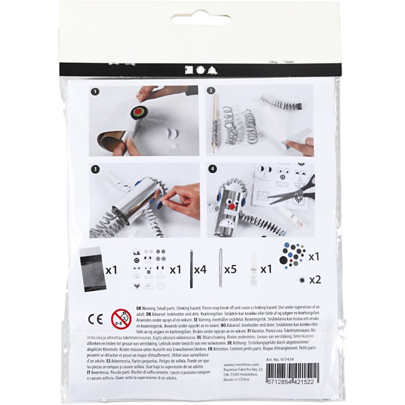 Mini DIY Kit, Toiletrulle robot, 1 pk.