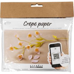 Mini DIY Kit Crepepapir, Kirseb&aelig;rgren, Str&aelig;k/crepe: 180%, 1 pk.