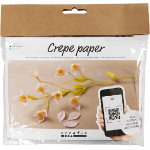 Mini DIY Kit Crepepapir, Kirsebærgren, Stræk/crepe: 180%, 1 pk.