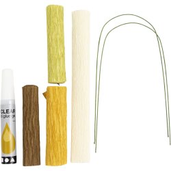 Mini DIY Kit Crepepapir, Magnoliagren, Str&aelig;k/crepe: 180%, 1 pk.