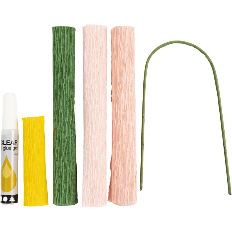 Mini DIY Kit Crepepapir, P&aelig;on, Str&aelig;k/crepe: 180%, 105 g, 1 pk.