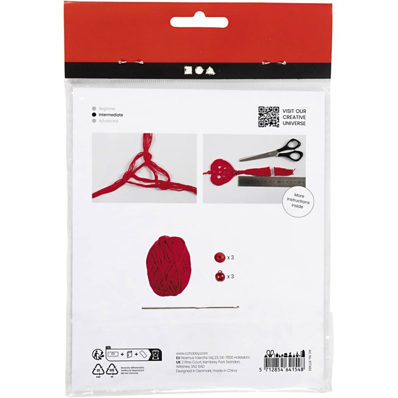 Mini DIY Kit H&aelig;kling, Hjerte, 1 pk.