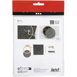 Mini DIY Kit Broderi, Snefnug, gr&aring;, 1 pk.