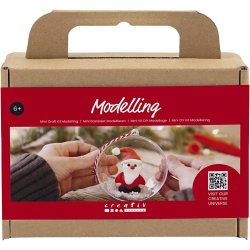 Mini DIY Kit Modellering, Julemand, r&oslash;d/hvid, 1 pk.