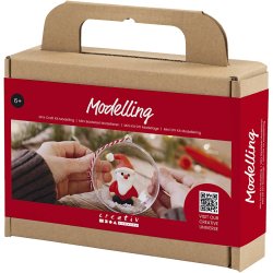 Mini DIY Kit Modellering, Julemand, r&oslash;d/hvid, 1 pk.