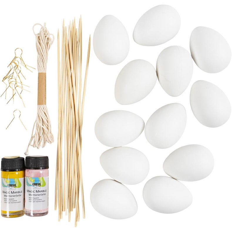 DIY Kit Marmorering, rosa, gul, 1 pk.