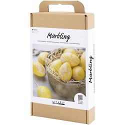 DIY Kit Marmorering, rosa, gul, 1 pk.