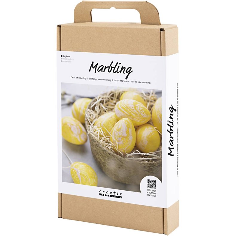 DIY Kit Marmorering, rosa, gul, 1 pk.