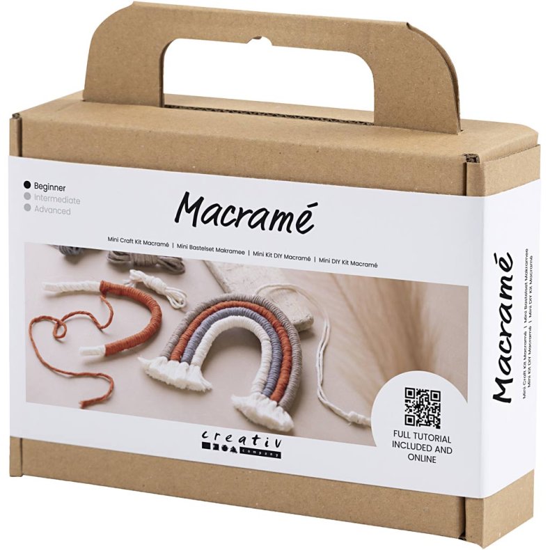 Mini DIY Kit Macram&eacute;, Regnbue, 1 pk.