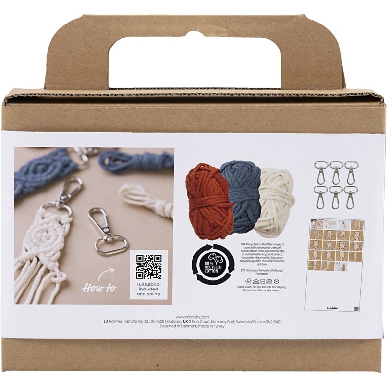 Mini DIY Kit Macram&eacute;, N&oslash;glering, 1 pk.