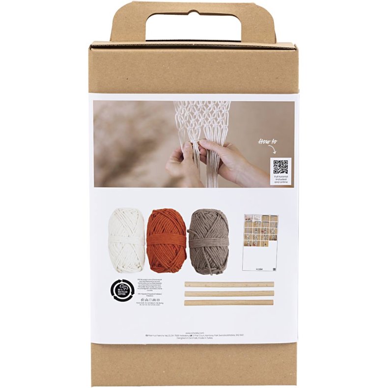DIY Kit Macram&eacute;, Blomsteroph&aelig;ng, 1 pk.