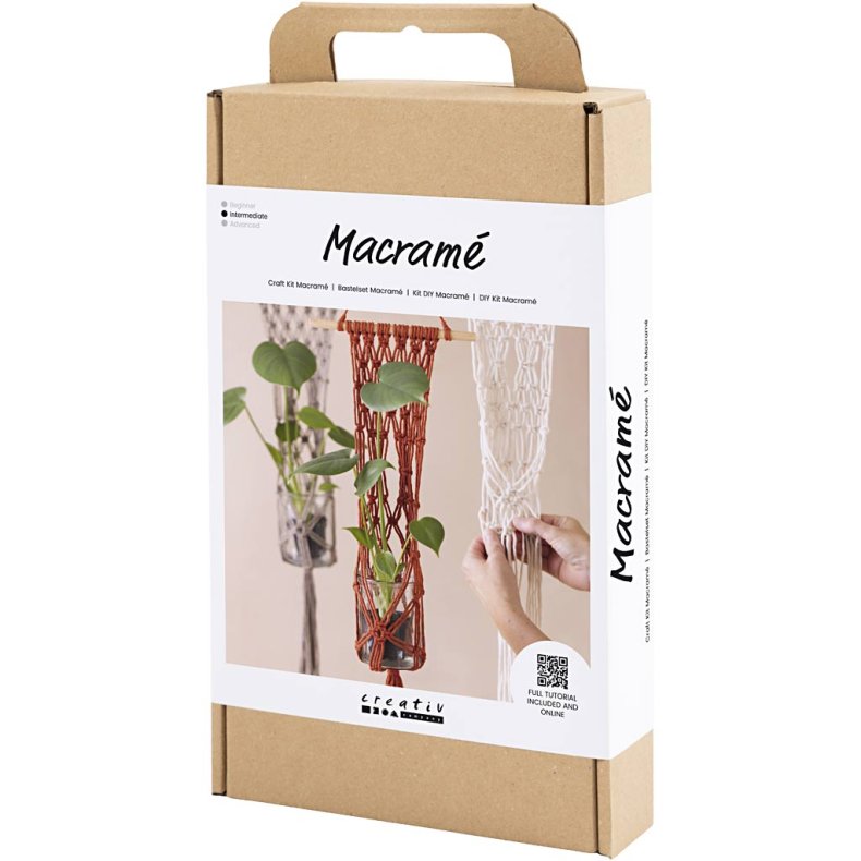 DIY Kit Macram&eacute;, Blomsteroph&aelig;ng, 1 pk.