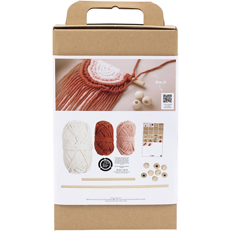 DIY Kit Macram&eacute;, V&aelig;gdekoration, 1 pk.