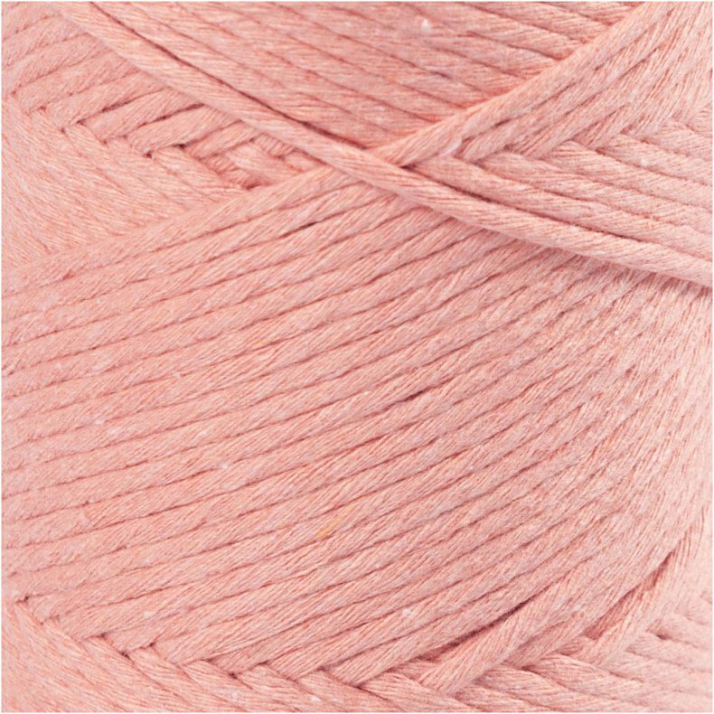 Macram&eacute; Snor, L: 198 M, diam. 2 mm, rosa, 330 g/ 1 rl.