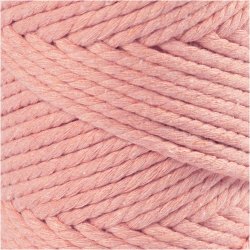 Macram&eacute; reb, L: 55 M, diam. 4 mm, rosa, 330 g/ 1 rl.