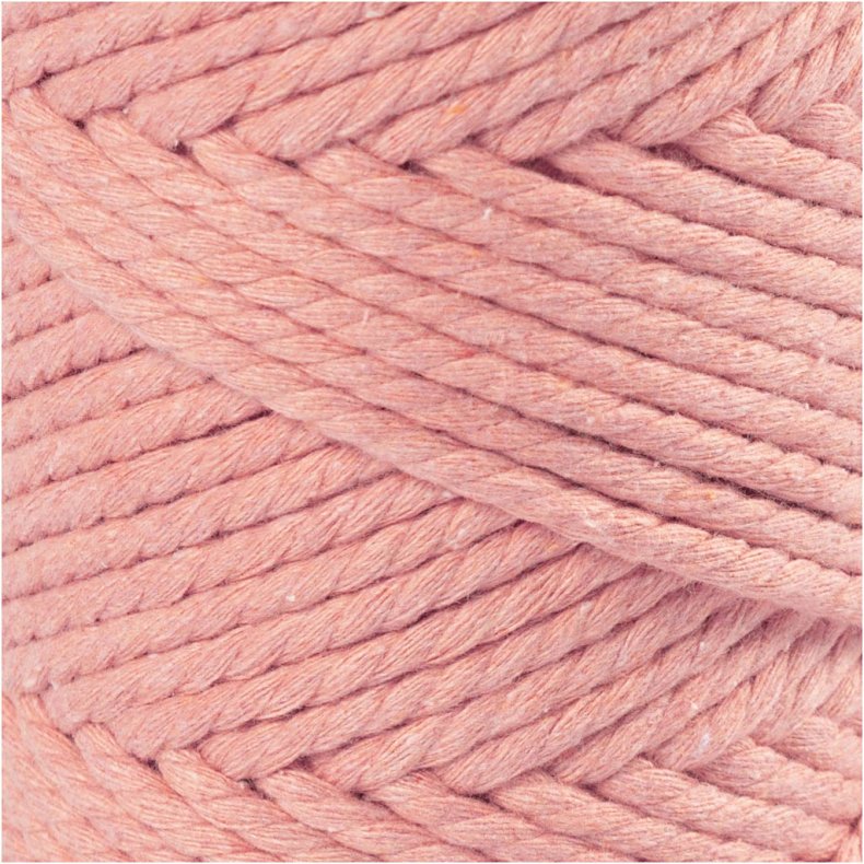 Macram&eacute; reb, L: 55 M, diam. 4 mm, rosa, 330 g/ 1 rl.