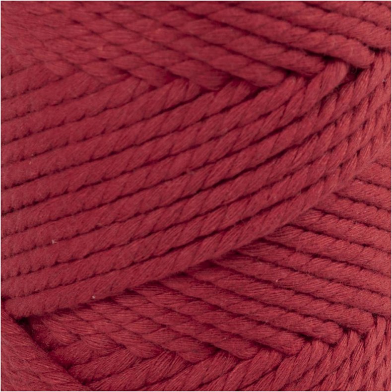 Macram&eacute; reb, L: 55 M, diam. 4 mm, r&oslash;d, 330 g/ 1 rl.