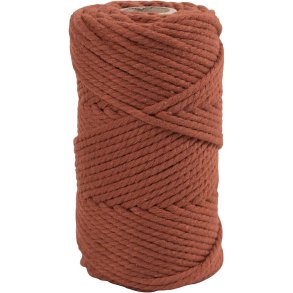 Macramé reb, L: 55 M, diam. 4 mm, brændt orange, 330 g/ 1 rl.