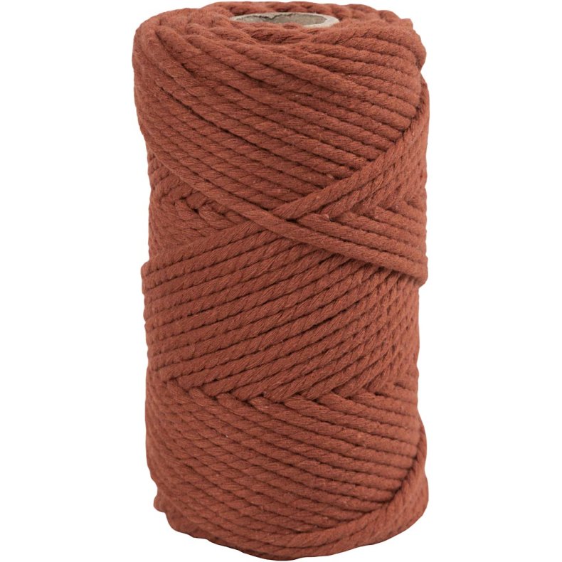 Macram&eacute; reb, L: 55 m, diam. 4 mm, br&aelig;ndt orange, 330g/ 1 rl.