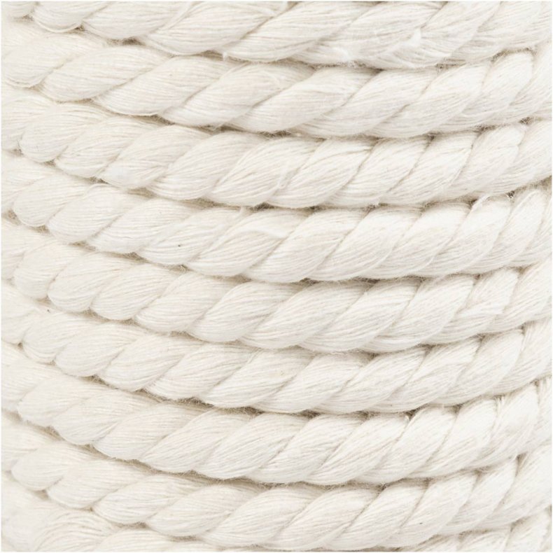 Macram&eacute; reb, L: 12 M, diam. 8,5 mm, r&aring;hvid, 300 g/ 1 rl.