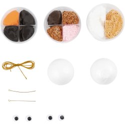 Mini DIY Kit Julekugler, Rensdyr og snemand, 1 pk.