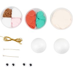 Mini DIY Kit Julekugler, R&oslash;d og gr&oslash;n nisse, 1 pk.