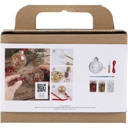 Mini DIY Kit Julekugler, Pailletter, 1 pk.