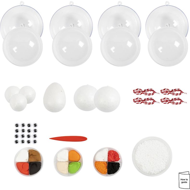 DIY Kit Julekugler, Modellering, 1 pk.