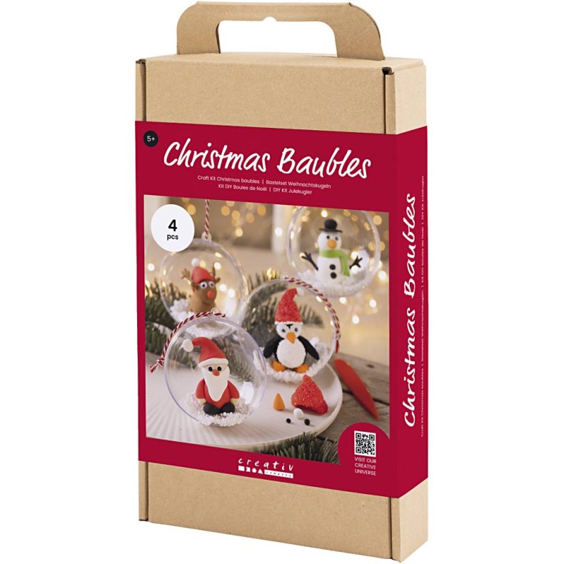 DIY Kit Julekugler, Modellering, 1 pk.