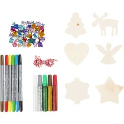 DIY Kit Julepynt, Farvel&aelig;gning, 1 pk.