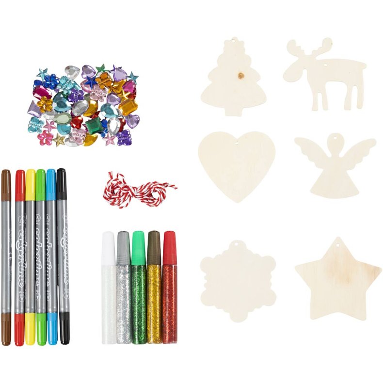 DIY Kit Julepynt, Farvel&aelig;gning, 1 pk.