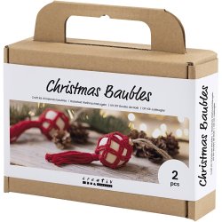DIY Kit Julekugler, Macram&eacute;, juler&oslash;d, 1 pk.