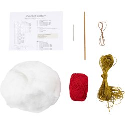 DIY Kit H&aelig;kle, Julekugler, r&oslash;d, 1 pk.