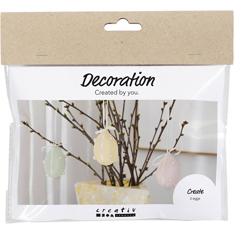 Mini DIY Kit Dekoration, &AElig;g, pastelfarver, 1 pk.