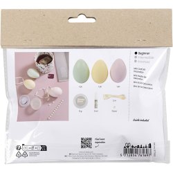 Mini DIY Kit Dekoration, &AElig;g, pastelfarver, 1 pk.