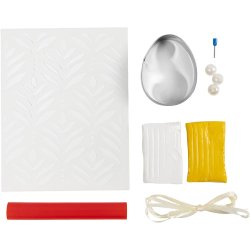 Mini DIY Kit Modellering, &AElig;g, lys gul, pastelfarver, 1 pk.