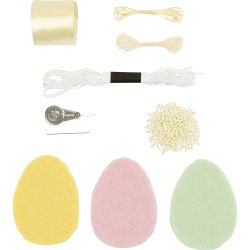 Mini DIY Kit Syning, P&aring;ske&aelig;g, pastelfarver, 1 pk.