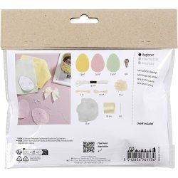 Mini DIY Kit Syning, P&aring;ske&aelig;g, pastelfarver, 1 pk.