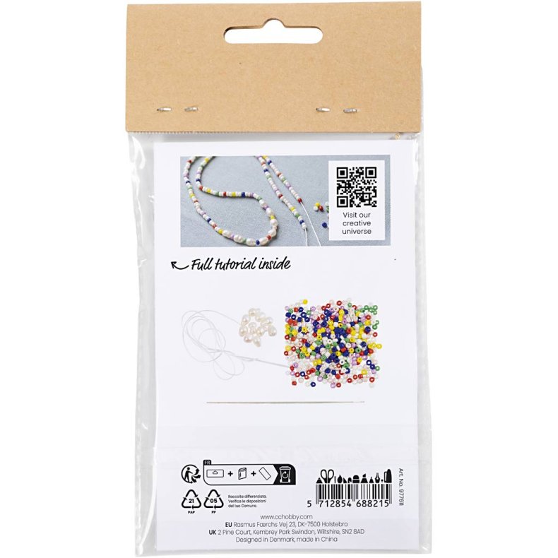 Mini DIY Kit Smykker, Halsk&aelig;der med ferskvandsperler, 1 pk.