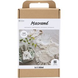 DIY Kit Macram&eacute;, Borddekoration, off white, 1 pk.