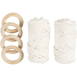 DIY Kit Macram&eacute;, Borddekoration, off white, 1 pk.