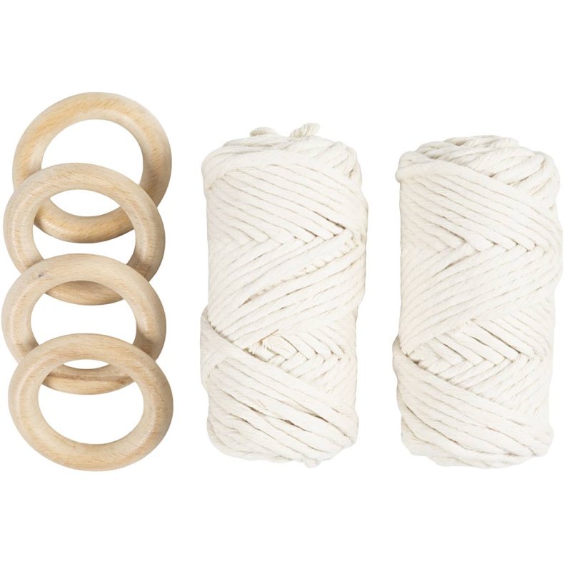 DIY Kit Macram&eacute;, Borddekoration, off white, 1 pk.