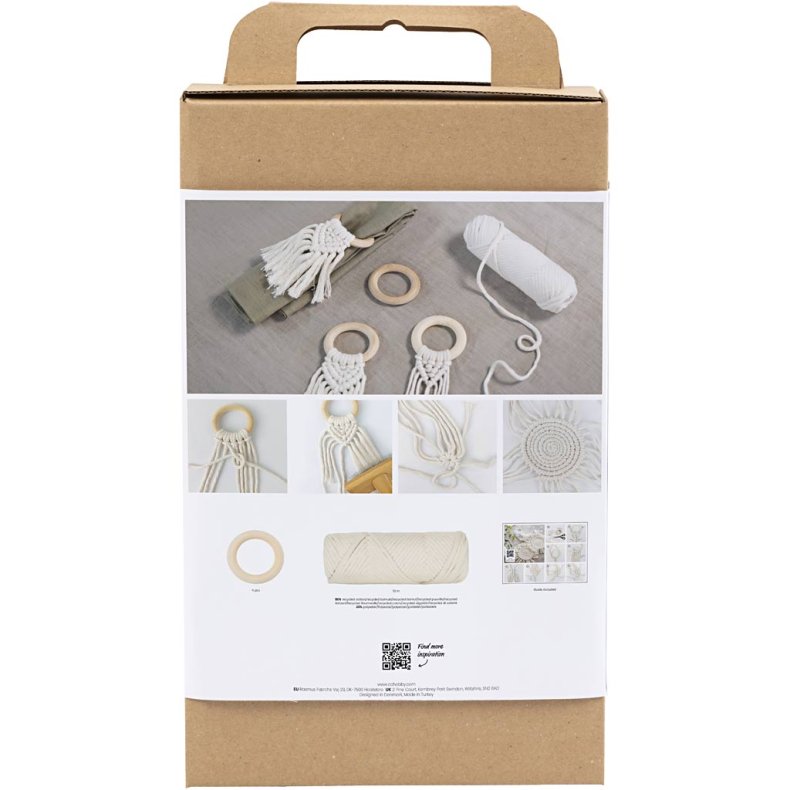DIY Kit Macram&eacute;, Borddekoration, off white, 1 pk.
