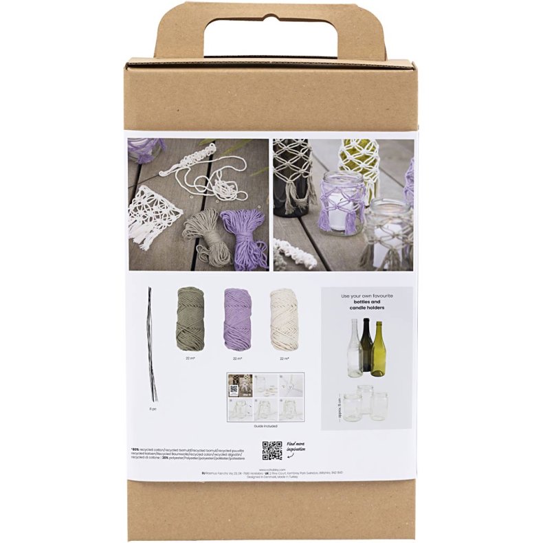 DIY Kit Macram&eacute;, Glasdekoration, 1 pk.