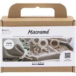 Mini DIY Kit Macram&eacute;, Servietring, off white, 1 pk.