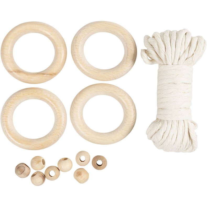 Mini DIY Kit Macram&eacute;, Servietring, off white, 1 pk.
