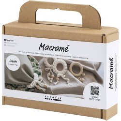 Mini DIY Kit Macram&eacute;, Servietring, off white, 1 pk.