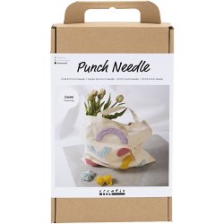 DIY Kit Punch Needle, Mulepose, pastelfarver, 1 pk.